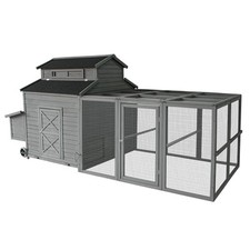 Chicken Coop Mobile Hen Coop Large Poultry Cage with Wheels Outdoor