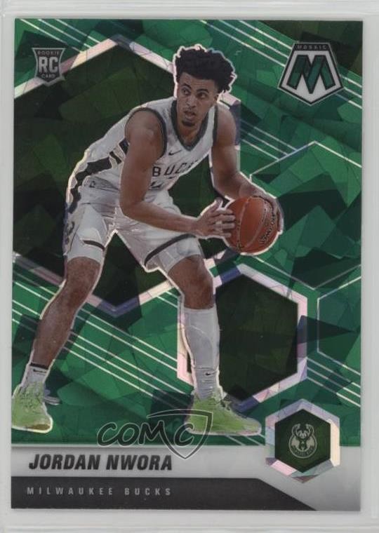 2020-21 Panini Mosaic Green Ice Prizm Jordan Nwora #219 Rookie RC uk2