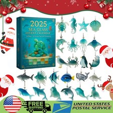 Sea Glass Marine Life Advent Calendar, 24 Days Ocean-themed Christmas Countdow