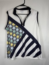 Daily Sports Women&rsquo;s Vest XL Black White Floral Golf Lightweight 1/4 Zip