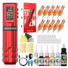 Wormhole Professional Wireless Tattoo Kit with 1800mAh Battery, Complete Set ...
