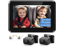 ITOMORO Dual Channel Baby Car Monitor 2 IR Cameras ACZ421 5" Screen Night Vision