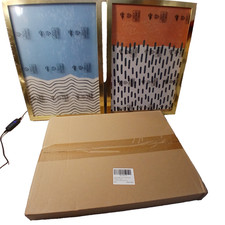 LaVie Gold Picture Frames 10x14 Wall Display Hanging Vertical/Horizontal Set 2