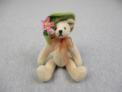 Antique Bear Vintage Doll Retired Delton Products Corp Atlanta Green Velvet Hat