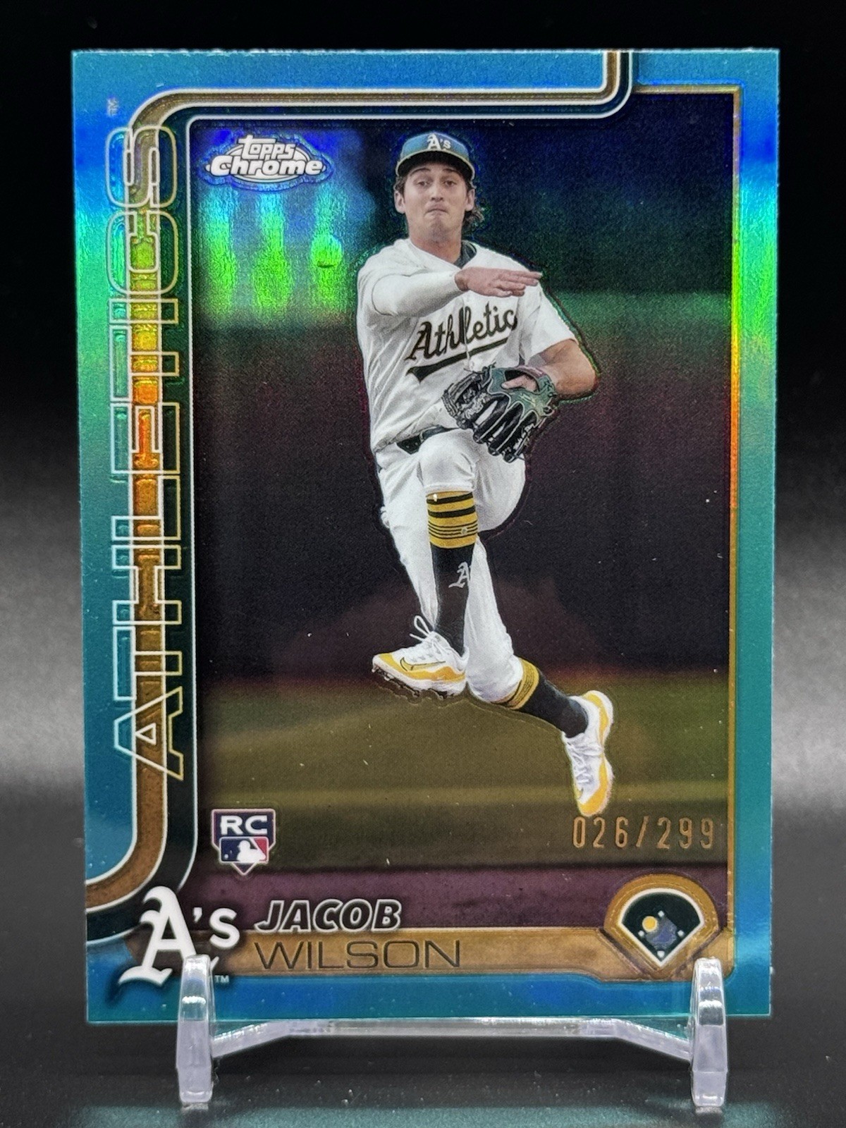 2025 Topps Chrome Jacob Wilson Teal Refractor #96 /299 - Athletics