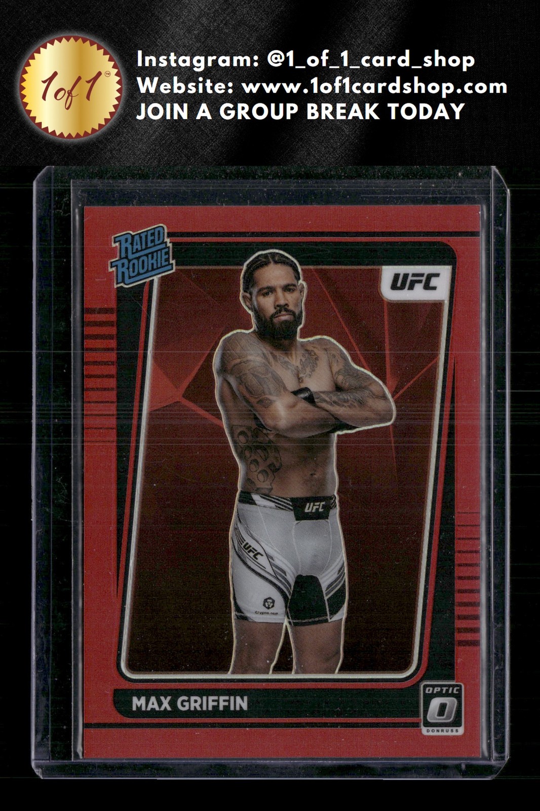 2022 Donruss Optic UFC #119 Max Griffin Rated Rookie Red #196/199 ZZ