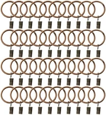 Copper Metal Curtain Rings with Clips Home Window Hardware