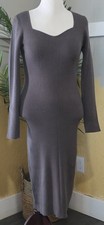 Women's Forever 21 Dark Gray/Charcoal Ribbed Long Dress Size XL NWT