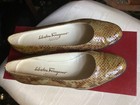 Salvatore Ferragamo Ballet Flats Brown Yellow Leather Snakeskin Slip On Shoe  — photo 7