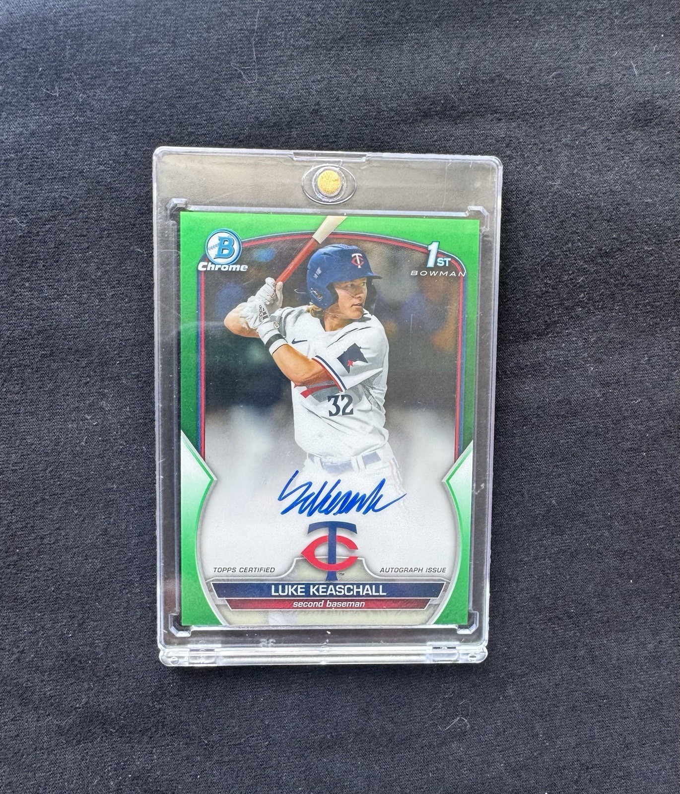 2023 Bowman Draft Chrome Luke Keaschall 1st Bowman Auto Green Refractor /99