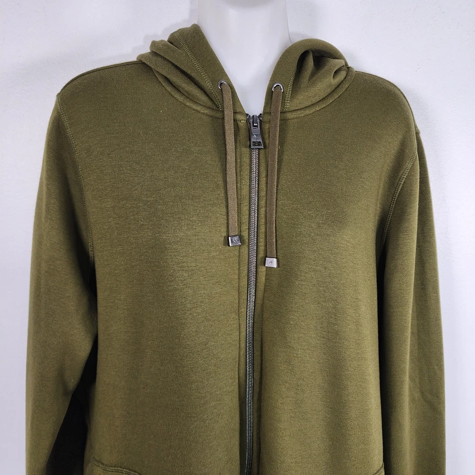 Isaac Mizrahi Live! Sudadera con capucha para mujer SOHO con cremallera trasera felpada frontal camuflada verde mediana Foto 3 de 4