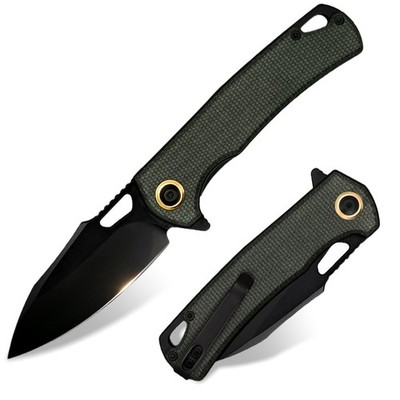 Folding Pocket Knife 3.56'' Titanium-coat D2 Blade Pocket Knife  with Pocket Clip