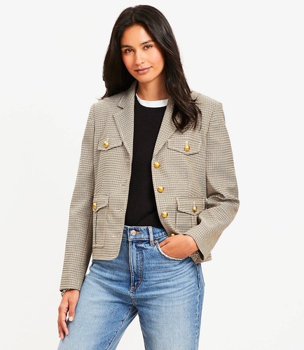 Giacca donna Loft a quadri Eisenhower burro d'acero taglia: XL/Petite nuova con etichetta - Foto 2 di 11