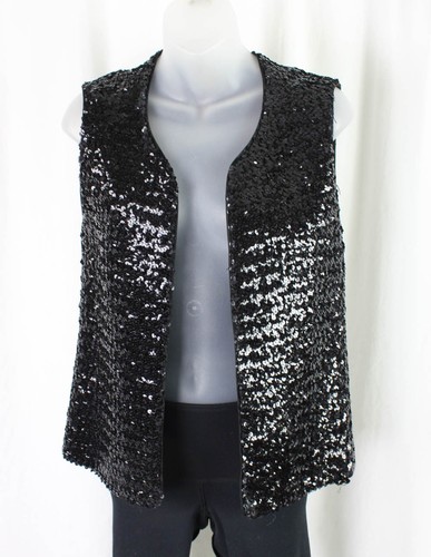 Saks Fifth Avenue Women's Black Sequin Vest Size S