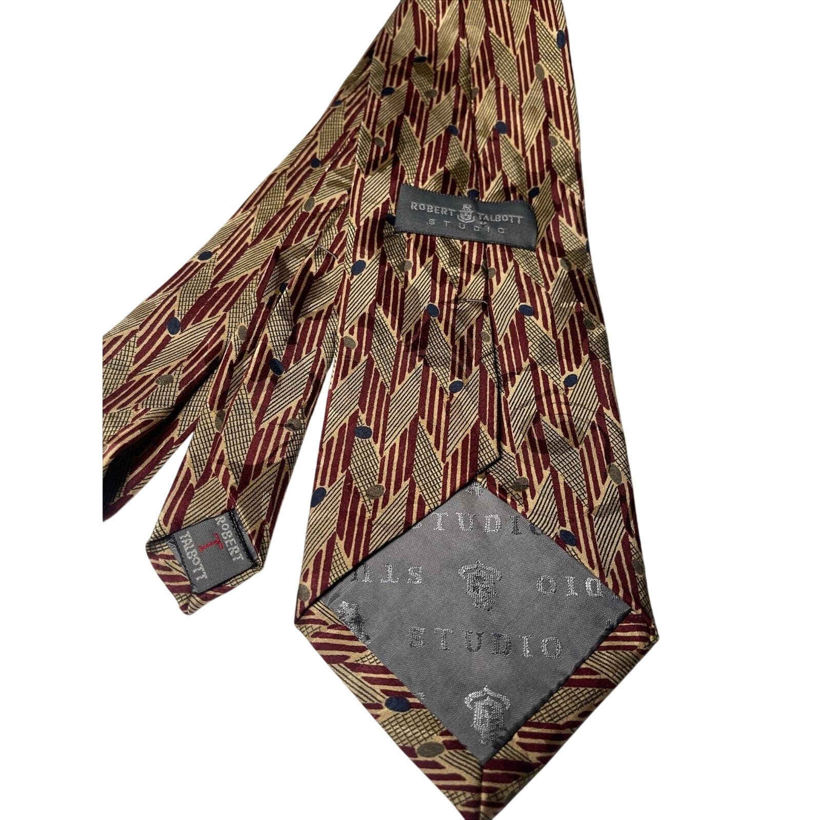 ROBERT TALBOTT Studio Red Blue Gold Geometric Sil… - image 4