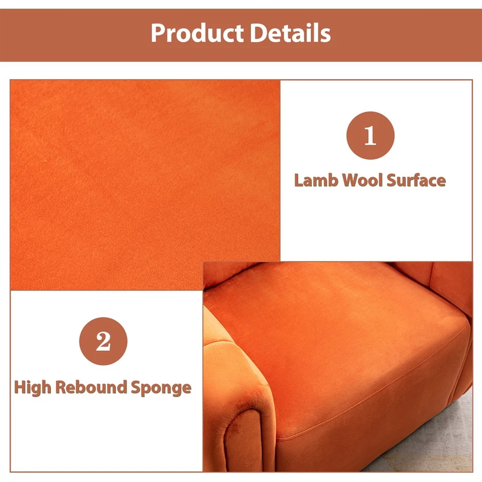 Silla reclinable de cuero CANMOV - naranja Foto 4 de 4