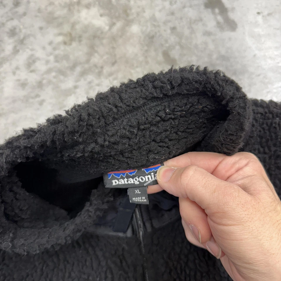 Patagonia Jacket Mens XL Black Sherpa Fleece Full Zip Retro X Sherpa deep pile - Image 3 of 4