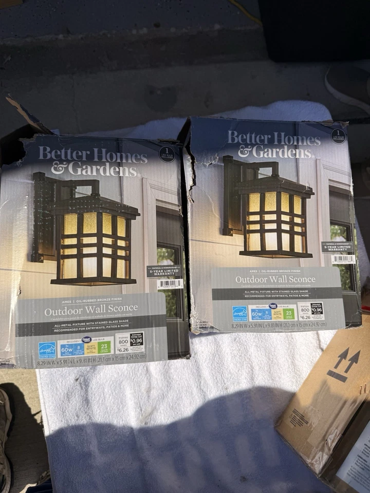 Better Homes & Gardens Ames Outdoor Wall Sconce Pair – New Open Box - Image 3 of 3