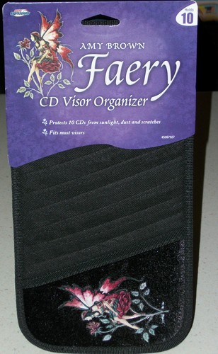 Amy Brown Faery Car Music Fairy Girl black CD Visor organizer holder Xmas Gift