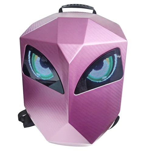 Carbon Fiber Motorcycle LED Knight Backpack Laptop Bag Programming Backpack DIY - Picture 11 of 12