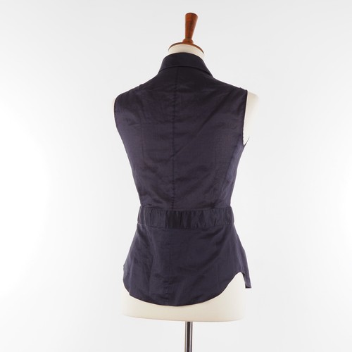 Camicia top donna blu navy cotone Jil Sander senza maniche taglia 38 - Foto 5 di 12