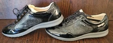 Ecco HydraMax Patent Golf Shoes Women Size 9-9.5 Black Lace up Spikeless (31)