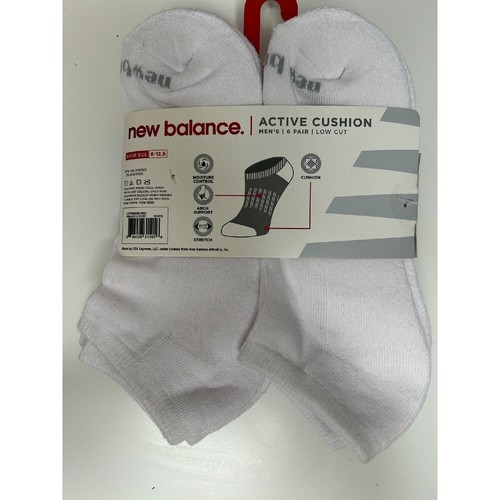 New Balance Active Cushion Socks 6 Pair Low Cut Arch Support Men's 6-12.5 - Picture 2 of 5
