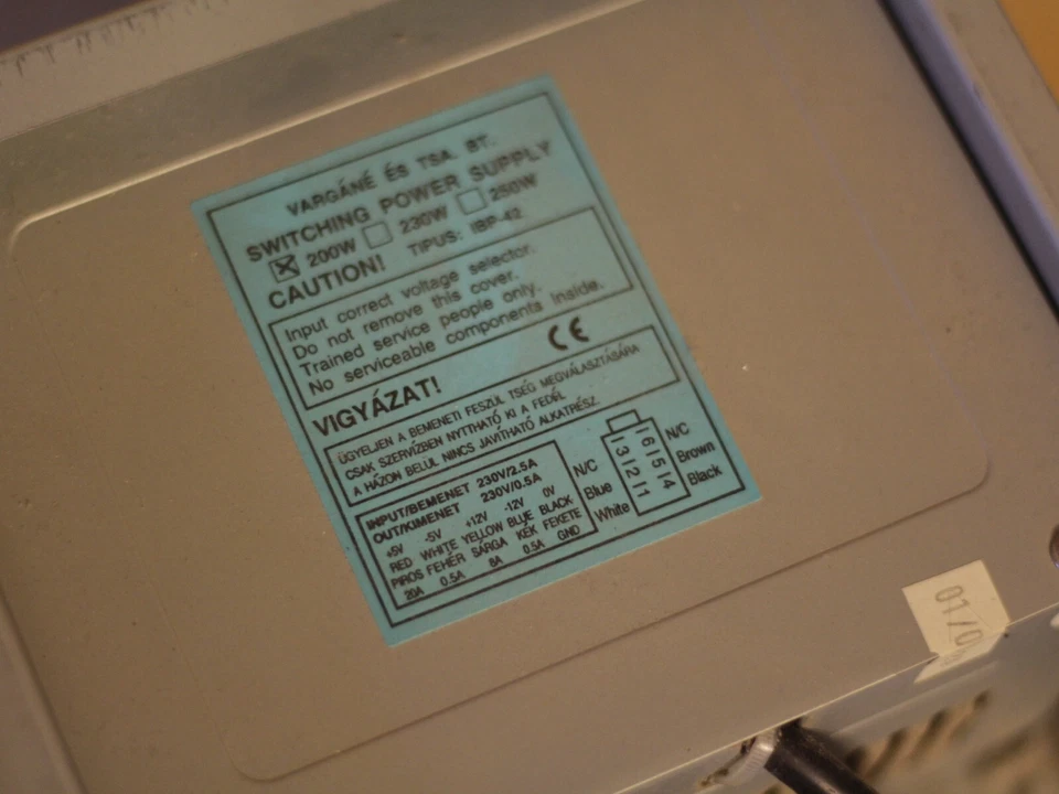 AT PC Computer CASE Tower beige Hi/Lo LCD 90s working retro w. PSU - Image 2 of 4