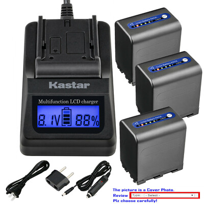 Kastar Battery LCD Fast Charger for Sony NP-QM91D Sony Cyber-shot DSC-S85 Camera
