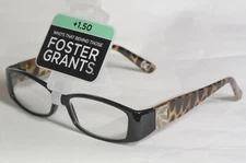 New Women's +1.50 Foster Grant Kailyn Reading Glasses Animal Print MSRP 19.99