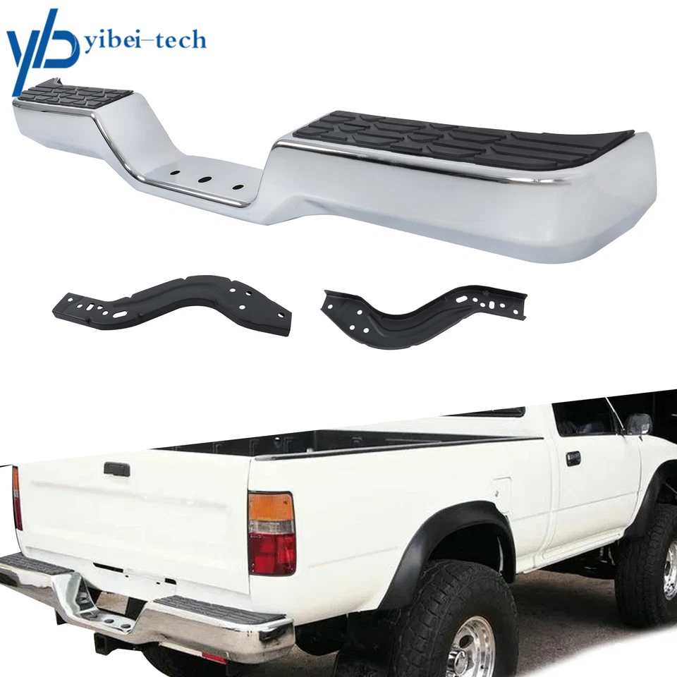 Compatible For Toyota Pickup 1989-1994 95 Rear Step Bumper Assembly Steel Chrome Foto 4 de 4