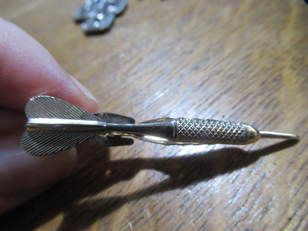 Vintage DART TIE CLIP Gold Tone by NIPPY CLIP Imitation England