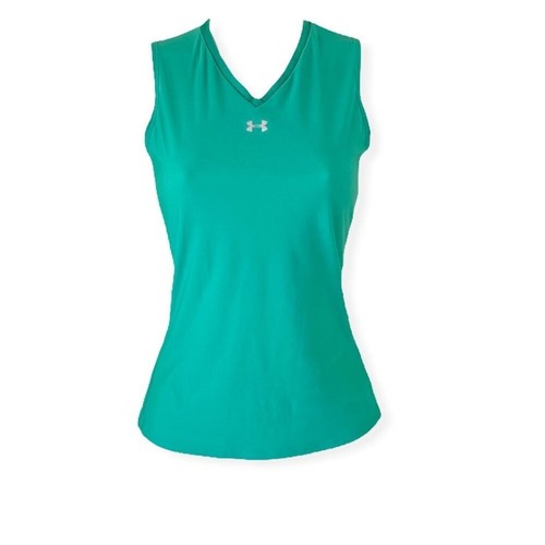 Under Armor Workout Fitted Running Tank Top Shirt Green Size Small