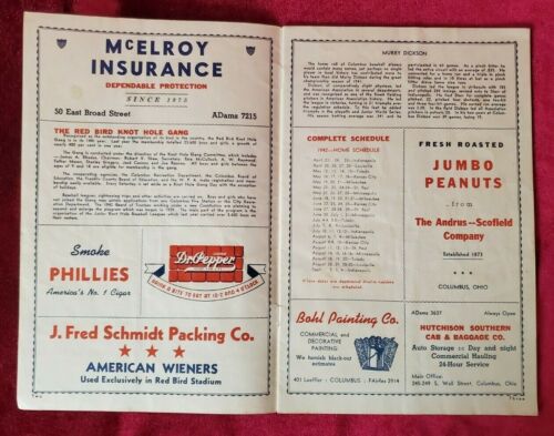 1942 COLUMBUS RED BIRDS OFFICIAL SCORE BOOK- KANSAS CITY BLUES- BOOK WAS SCORED - Picture 2 of 9