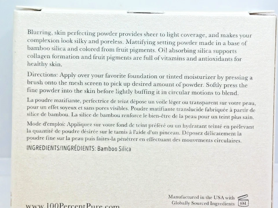 100% PURE Bamboo Blur Powder Translucent Poreless & Skin Perfecting 0.2 Oz - Image 3 of 4