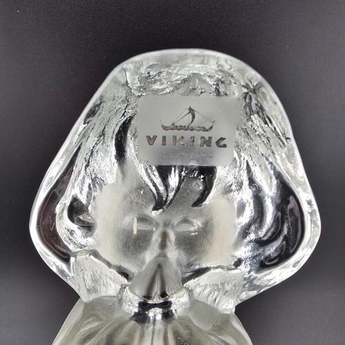 Viking Frosted Glass Praying Girl Bookend Paperweight with label USA May - Picture 6 of 10