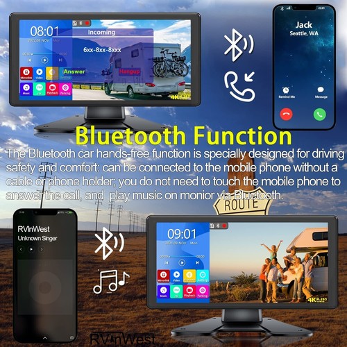 Monitor DVR 10,36" touch screen Bluetooth 4CH 1080P 360P fotocamera di backup + 256 GB - Foto 16 di 24