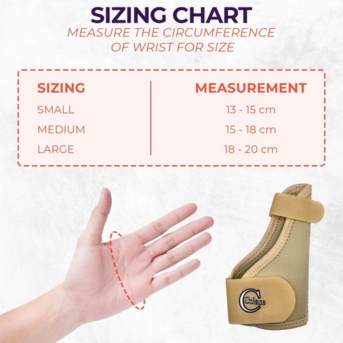 SC Beige Spica Splint Brace Thumb Support Stabiliser For Tendonitis Pain - 1PCS - Picture 2 of 8