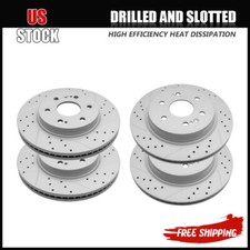 4x Front Rear Drilled Brake Rotors For Chevrolet GMC Silverado Sierra 1500 Yukon
