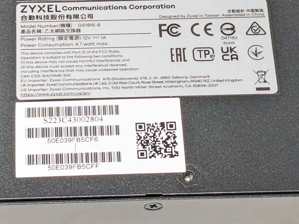 Zyxel GS1915-8 8 Port w/ cord - Image 3 of 3