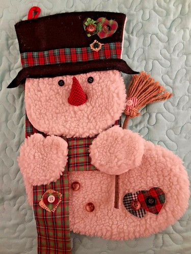 Snowman Christmas Stocking New Condition 15" Tall Super Cute - Picture 8 of 8