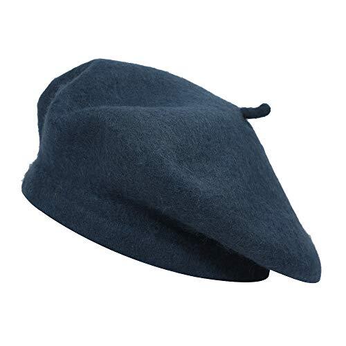 Wool French Beret Hat Solid Color Beret Cap for Women Girls One Size Blue - Picture 1 of 6
