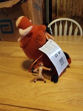 Disney The Lion King Pumbaa w Riding Timon 8" Plush Stuffed Animal Hasbro 2002