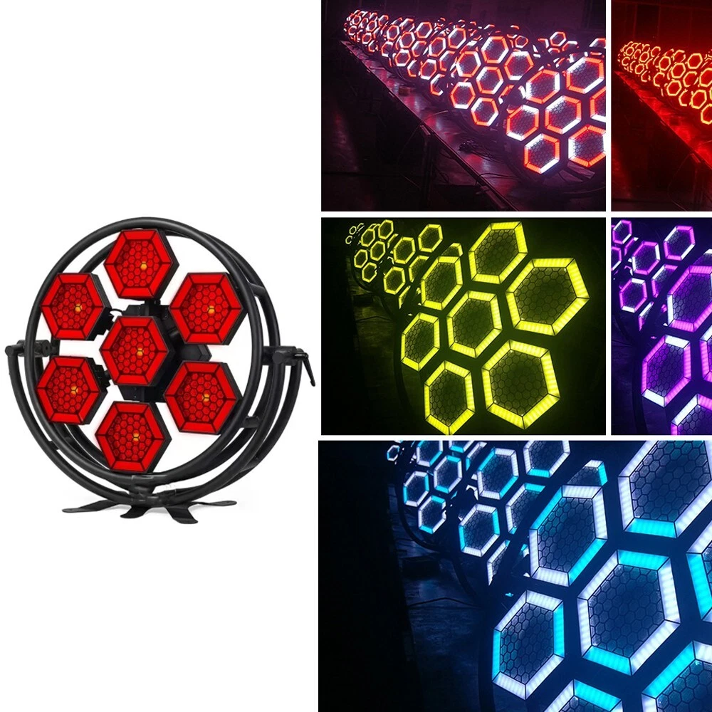 LED Retro DJ Lighting RGB Flash Hexagonal Stage Background Light for Bar  Club