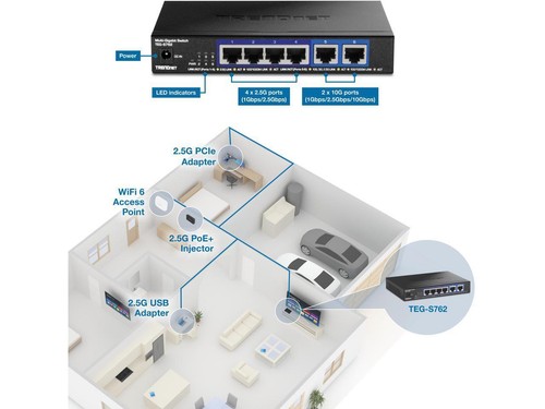 TRENDnet TEG-S762, 6-Port 10G Switch - Picture 2 of 8