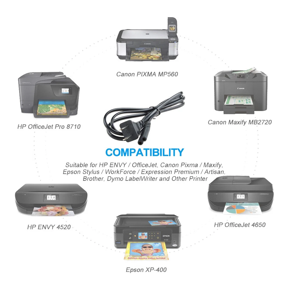 5ft AC Power Cord for HAIER TV L32B1120C L32D1120A 55E3500C 55E3500E 55E3500D - Image 2 of 4