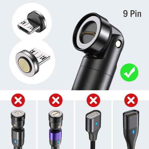PD100W 9pin Magnetic USB C Charging Cable 540° Rotation Type C Apple Micro Tips - 第 78/78 張圖片