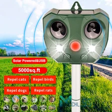 Ultrasonic Animal Repeller Solar Deer Cat Dog Fox Pest Squirrel, Deer Repellent