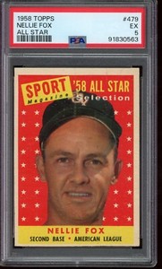 1958 Topps #479 Nellie Fox All Star (HOF) - PSA 5