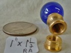 Lamp finial Cobalt Blue glass ball 1 1/2"h x 1"d (RA) — photo 2